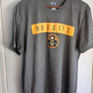 NBA Nuggets Gray and Gold Short Sleeve Tee